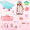 SUKIPIN Baby Doll Bath Set, Bathtub Baby Doll Playset for Todders, Valentines Day Gifts for 3 4 5 Year Old Girls, Easter Basket Stuffers for Toddlers Kids (Bathtub Set) view 2