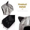 PowerKing Plush Novelty Animal Hat, 3-in-1 Faux Fur Hood Winter Warmer Cap and Stylish Full Animal Hat (Grey Husky) view 2