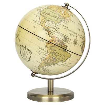 Annova Antique Globe Educational/Geographic/Modern Desktop Decoration - Stainless Steel Arc and Base - for School, Home, and Office (Antique 5.5 Spanish)