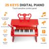 Kids Keyboard Piano for Kids - Upgraded Red Digital Musical Keyboard Piano Instrument Toys for 2 3 4 5 6 7 Years Old Beginners Educational Instruments Birthday Gift for Girls and Boys view 3