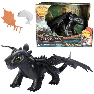 DreamWorks Dragons How to Train Your Dragon, Tame & Train Interactive Toothless with 60 Sounds & Reactions, Kids Toys for Boys & Girls Ages 4 & up