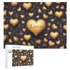 Jigsaw Puzzles for Adults Golden Heart and Love Jigsaw Puzzle with Letters on Back Challenging Game Puzzle Personalized Puzzle Perfect for Puzzle Enthusiasts view 1