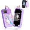 Purple Unicorn Kids Phone, 2.8" IPS Touchscreen Kid Smart Phone, Fake Phone Dual Cameras with 8GB SD Card, Smart Kids Phone for Girls Boys Ages 3-12, Toddler Play Phone with Music Player/ Games/Video view 1