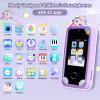 Purple Unicorn Kids Phone, 2.8" IPS Touchscreen Kid Smart Phone, Fake Phone Dual Cameras with 8GB SD Card, Smart Kids Phone for Girls Boys Ages 3-12, Toddler Play Phone with Music Player/ Games/Video view 2