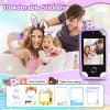 Purple Unicorn Kids Phone, 2.8" IPS Touchscreen Kid Smart Phone, Fake Phone Dual Cameras with 8GB SD Card, Smart Kids Phone for Girls Boys Ages 3-12, Toddler Play Phone with Music Player/ Games/Video view 3