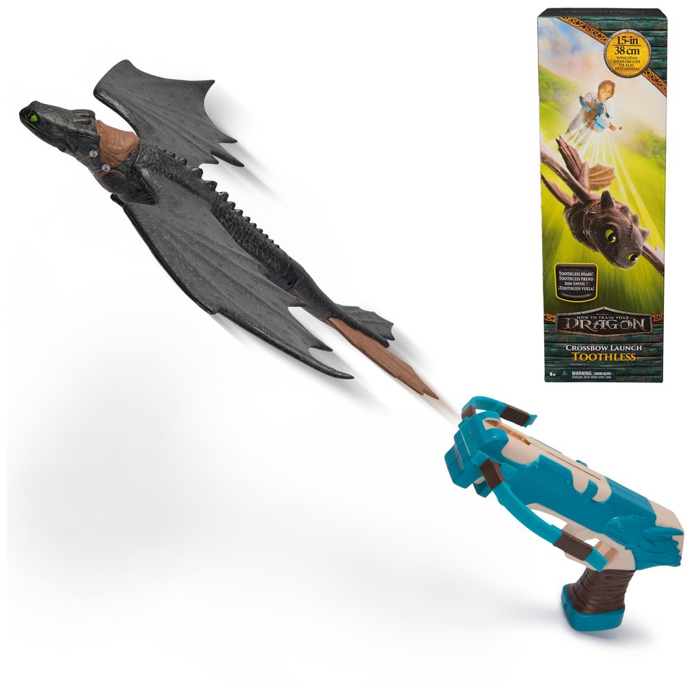 DreamWorks Dragons. How to Train Your Dragon, Crossbow Launch Toothless, Flying Stunt Glider, Kids Toys for Boys & Girls Ages 4 and up (Amazon Exclusive)