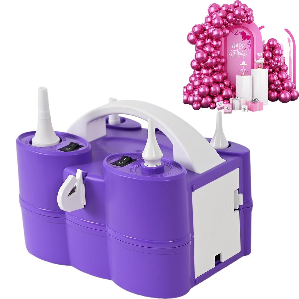 100Pcs Chrome Pink Balloon with Air Pump Electric Set, 3-in-1 Air Pump for Inflatables and Balloon Portable Balloon for Latex 260q Foil Balloon AC 110V Inflator Deflator for Pool Floats Air Mattress
