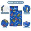 Toddler Nap Mat/Removable Pillow -Blue Dinosaur- Carry Handle with Straps Closure,Toddler Nap Mat Extra Large 50 in*20 in Boys Sleeping Mat Nap Mat for Preschool Kindergarten, Sleeping Bag view 2