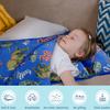 Toddler Nap Mat/Removable Pillow -Blue Dinosaur- Carry Handle with Straps Closure,Toddler Nap Mat Extra Large 50 in*20 in Boys Sleeping Mat Nap Mat for Preschool Kindergarten, Sleeping Bag view 3