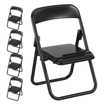 Alipis 5pcs Miniature Chair Phone Holder Folding Chair Design for Dollhouse Decor and Creative Phone Stand Realistic Look for Dollhouse Accessories