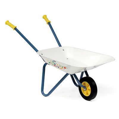 Vilac Little Sturdy Metal Wheelbarrow-Ideal for Transporting Treasures and Helping Gardening. Develops Gross Motor Skills and Autonomy, Multi-Coloured