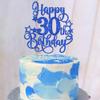 1 PCS Happy 30th Birthday Cake Topper Glitter Cheers to 30 Years Birthday Cake Pick Hello 30 Fabulous Cake Decoration for Happy 30th Birthday Anniversary Party Decorations Supplies Blue view 4