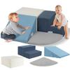 Large 4 Pcs Climbing Toys for Toddlers 1-3 Inside, Oderless & Skin-Friendly Toddler Climbing Toys Indoor, Foam Climbing Blocks for Toddlers with Velcro to Keep Them Together Ideal Gift view 1