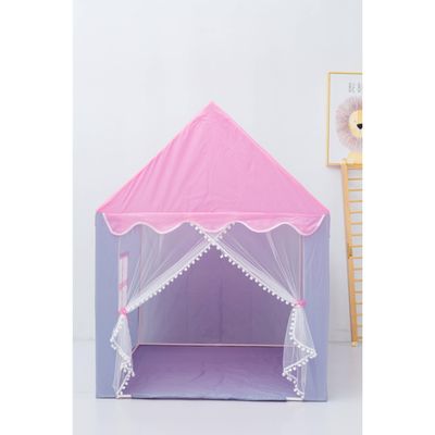 50 in. L X 38 W 54 H Pink Princess Castle Large Play House (3pc) Vintage Unisex Poly Synthetic Fiber 3 Piece