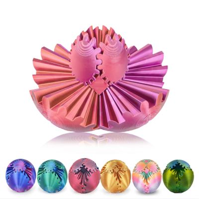 Gear Ball 3D Printed Spin Ball or Cube Fidget Toy,Gear Sphere Fidget Toy,for Stress and Anxiety Relief, Stress Ball GearSphere Desk Toy for Kids (Red)