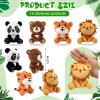 14 Pcs Mini Safari Stuffed Animals Bulk, 4 Inch Jungle Safari Party Favors Plush Toys with Keychain for Kids Birthday Gifts, Zoo Animal-Themed Decor, Baby Showers, or Classroom Rewards view 2