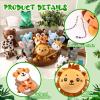 14 Pcs Mini Safari Stuffed Animals Bulk, 4 Inch Jungle Safari Party Favors Plush Toys with Keychain for Kids Birthday Gifts, Zoo Animal-Themed Decor, Baby Showers, or Classroom Rewards view 3