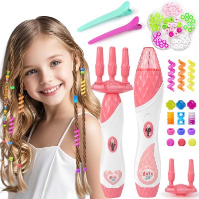 Automatic Hair Braiding Machine DIY Hair Salon Toys for Girls with Braider, Beads, Wig & Accessories - Kids Hair Styling Tool Toy Set, Christmas Birthday Toys Gifts for Girls Age 5 6 7 8-12
