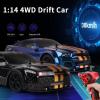 Authticar RC Drift Car, 1:14 Remote Control Car Electric 4WD Drift RC Cars Vehicle 30km/h High Speed Sport Racing RC Drifting Car with Cool Lights Gifts Toy for s Teen Adults(Black, 2 Batteries) view 3