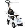 Qaba Push Car for Kids 1-3 Years, 3 in 1 Ride on Sliding Car, Foot to Floor Baby Push Car with Removable Handle, Music, Horn, Canopy, Safety Guardrail for Boys and Girls, White view 1