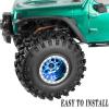 RcarmubWow RC Alloy 2.2 Beadlock Wheels for 1/10 SCX10 Capra AMG 6x6 TRX4 Red cat Gen8 Everest Gen7 Pro RC Crawler,Alunium 2.2 Beadlock rc Wheels 2.2 Beadlock Rims,4pcs,Navy Blue view 4