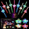 28 Pack LED Light Up Fidget Spinner Bracelets, Halloween Party Favors for Kids 4-8 8-12 Glow in The Dark Party Supplies Treasure Box Toys for Class Birthday Gifts Xmas Stocking Stuffers for Teens view 1