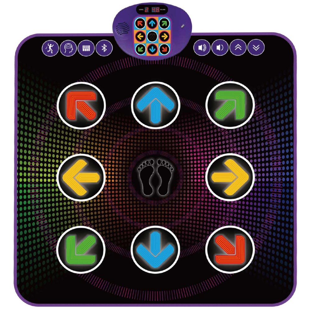 SUNLIN Light Up Dance Mat for Boys Girls Ages 3 4 5 6 7 8, Fun Toy Gift w/ 9 Light Up Keys & Bluetooth, Interactive Music Pad w/ 4 Game Modes & Adjustable Volume, Birthday Gift for Kids 3-12