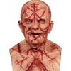 KDAMGOQE Halloween Scary Realistic Bald Head Latex Mask With Bloody Scars - 8.3x11x14.6 - Horror Old Man Mask with Ventilation Holes for Cosplay Party Prank view 4