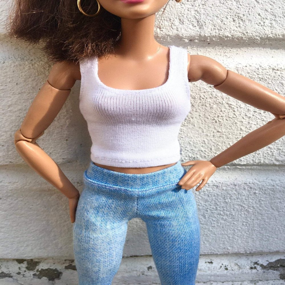 BQ-Power Basic Tank Top for 11.5" 1/6 Scale Fashion Dolls, / 18. Lime Hook-and-Loop Closure