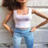 BQ-Power  Basic Tank Top for 11.5" 1/6 Scale Fashion Dolls, / 18. Lime Hook-and-Loop Closure view 1