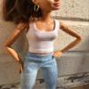 BQ-Power  Basic Tank Top for 11.5" 1/6 Scale Fashion Dolls, / 18. Lime Hook-and-Loop Closure view 4