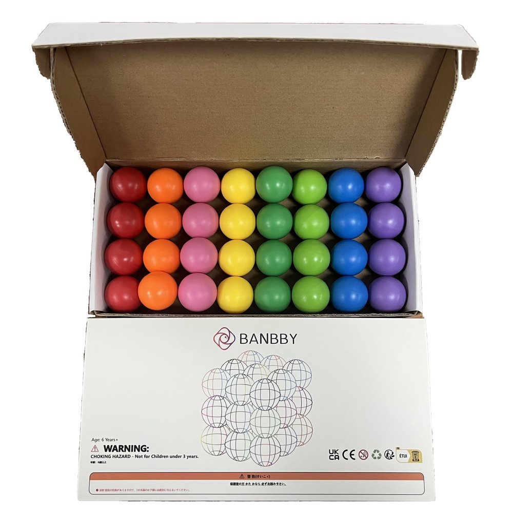 BANBBY 32pcs Magnetic Toys, 1.3" Building Balls Set for Kids, Magnet Game, 8 Colors