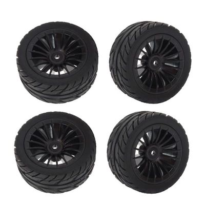 Krixis HOT-4Pcs Rubber Tires Tyre Wheel For SG1603 SG1604 SG 1603 UDIRC UD1601 UD1602 UD1603 UD1604 1/16 RC Car Upgrade Parts - (Color: black)