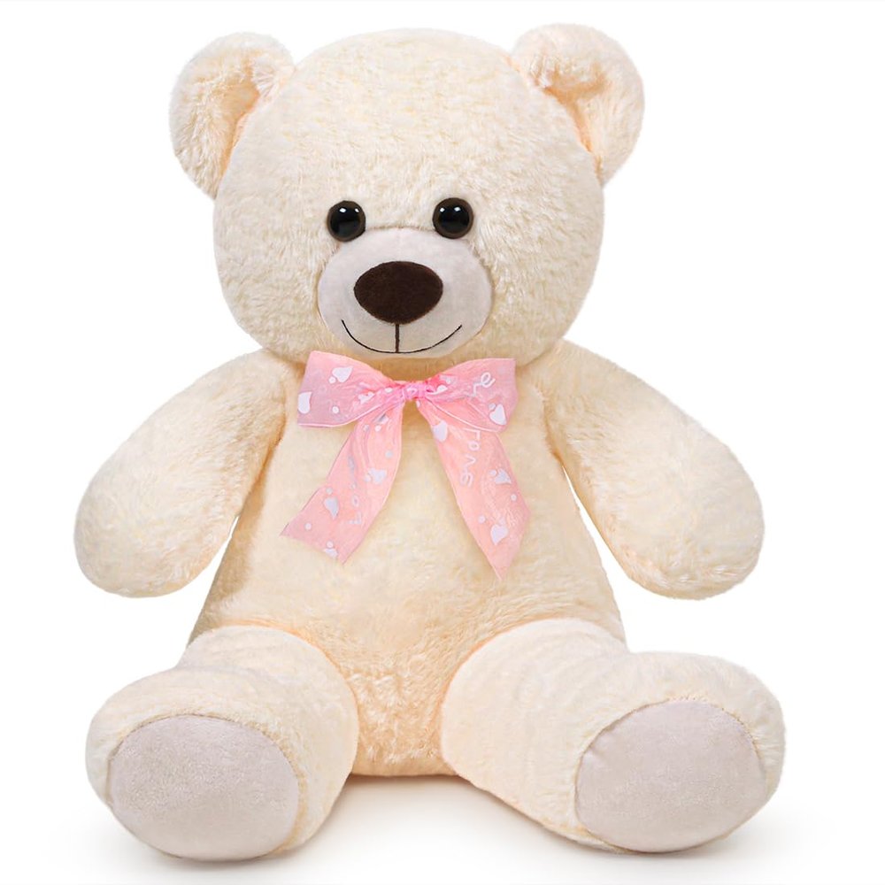 Sausudols Teddy Bear Stuffed Animal 24'' Small Teddy Bear Plush Toy Gift for Valentine Christmas Birthday White