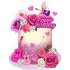 18 PCS Music Cake Toppers Pink Birthday Cake Topper and Guitar Flower Cake Topper for Music Birthday Decorations Supplies view 1