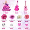 18 PCS Music Cake Toppers Pink Birthday Cake Topper and Guitar Flower Cake Topper for Music Birthday Decorations Supplies view 2