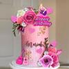 18 PCS Music Cake Toppers Pink Birthday Cake Topper and Guitar Flower Cake Topper for Music Birthday Decorations Supplies view 3
