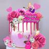18 PCS Music Cake Toppers Pink Birthday Cake Topper and Guitar Flower Cake Topper for Music Birthday Decorations Supplies view 4