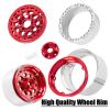 hopsupRC RC Aluminum 2.2 Wheels Rim Beadlock Wheel Tires for 1/10 SCX10 90046 AX103007 SCX10 II SCX10 III TRX4 TRX6 Gen7 8 D90 VS4-10 MST CFX RC Car.Wheels Hub Rim Beadlock Wheel Rims Heavy Duty.Red view 3
