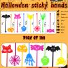100PCS Halloween Sticky Hands Party Favors Treats Bags Toys for Kids,Bulk Halloween Toys for Goodie Bag Stuffers Basket stuffers Candy Bags Fillers Classroom Exchange Prizes view 2