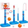 RIANEAN 3 in 1 Kids Basketball Hoop and T Ball Set, Adjustable Height Toddler Basketball Hoop, Hanging Tee Baseball, Indoor Outdoor Sports Toys Gifts for Toddlers Boys Girls Ages 3 4 5 Year view 1