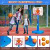 RIANEAN 3 in 1 Kids Basketball Hoop and T Ball Set, Adjustable Height Toddler Basketball Hoop, Hanging Tee Baseball, Indoor Outdoor Sports Toys Gifts for Toddlers Boys Girls Ages 3 4 5 Year view 4