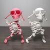 Atlodas Skeleton Dancing and Swinging Clockwork, 3D Printing Dancing Skull Toy Swing Skeleton Figurine Desktop Ornaments Halloween Decorations (Pink) view 4