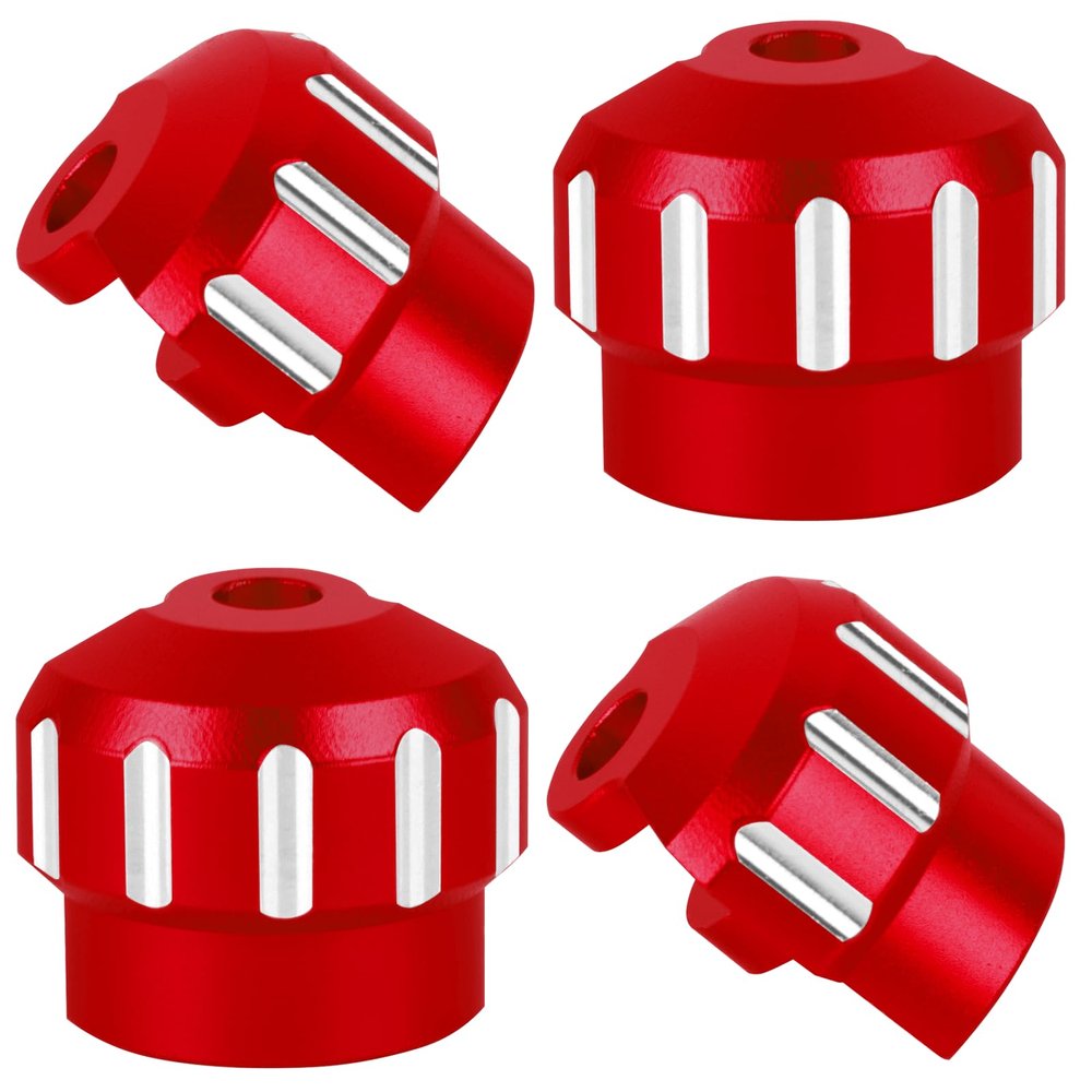 RCHuiWow RC Alloy Aluminium Shock Cap Proctetor Upgrades Part for 1/7 Bigrock/Felony/Fireteam/Infraction/Mojave 6S BLX Limitless,1/8 Kraton/Notorious/Outcast/Talion/Typhon 6S BLX,4pcs,Red