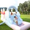 25FT White Bounce House for Adults Kids, 100% PVC Commerial Inflatable Obstacle Course Bounce House with Slide Ball Pit, Water Bounce House with Water Slides Blower, Dreamy Macaroon 25x9x9FT view 1
