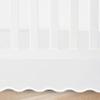 100% White Cotton Sateen Crib Skirt Scalloped Hem with Split Corners ; 4-Sided Skirt fits Around The Entire Crib (White, 28"x52"+ Drop 8'' INCH) view 1