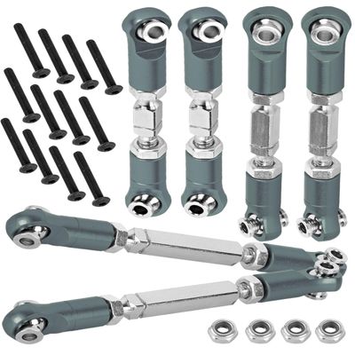 hopsupRC RC Upgrade Parts Aluminum Metal Adjustable Turnbuckles Camber Links Toe Link for 1/8 Mojave 4X4 4S BLX.Adjustable Turnbuckles Links Hops Up.(Titanium 6PCS)