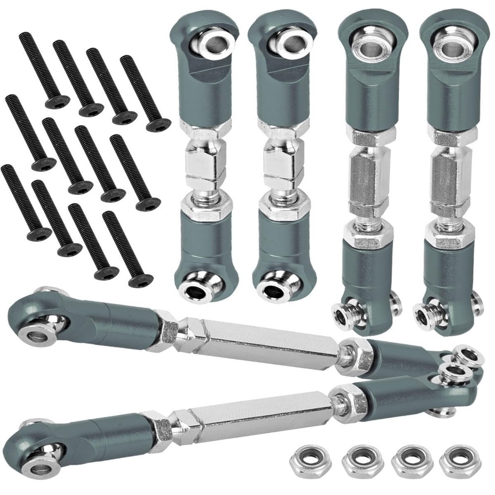 hopsupRC RC Upgrade Parts Aluminum Metal Adjustable Turnbuckles Camber Links Toe Link for 1/8 Mojave 4X4 4S BLX.Adjustable Turnbuckles Links Hops Up.(Titanium 6PCS)