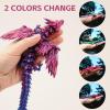 Dxldfks 3D Printed Dragon with Wings, 3D Dragon 9" Articulated Winged Dragon for Home Office Decor Executive Desk Toys, Purple view 4