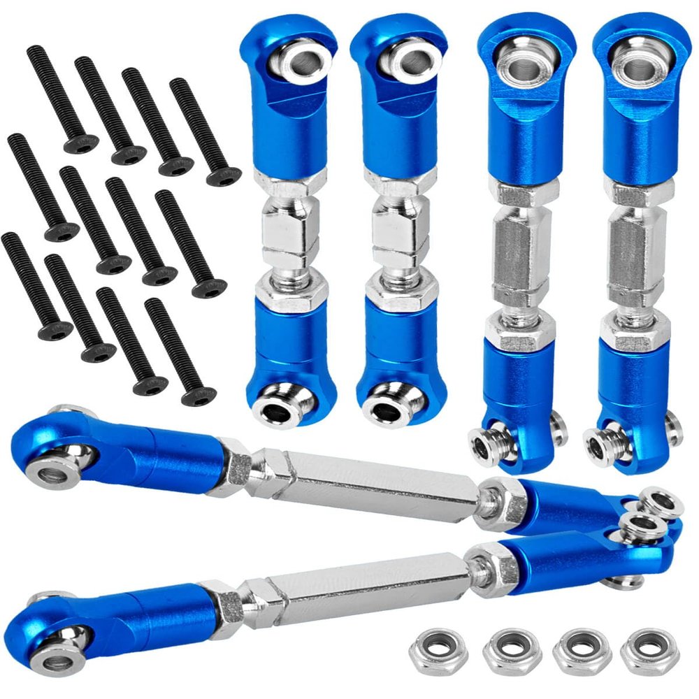 hopsupRC RC Upgrade Parts Aluminum Metal Adjustable Turnbuckles Camber Links Toe Link for 1/8 Mojave 4X4 4S BLX.Adjustable Turnbuckles Links Hops Up.(Navy Blue 6PCS)